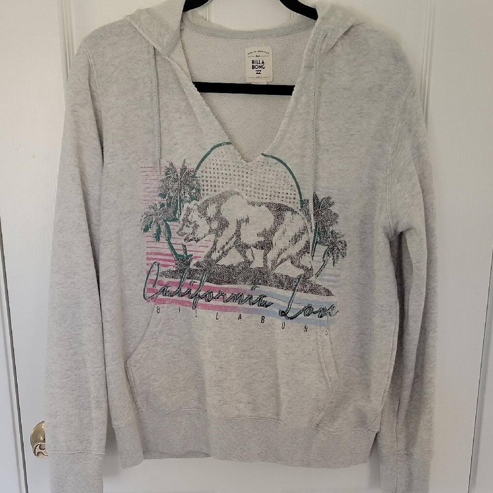 Billabong Gray Graphic Relaxed Hoodie